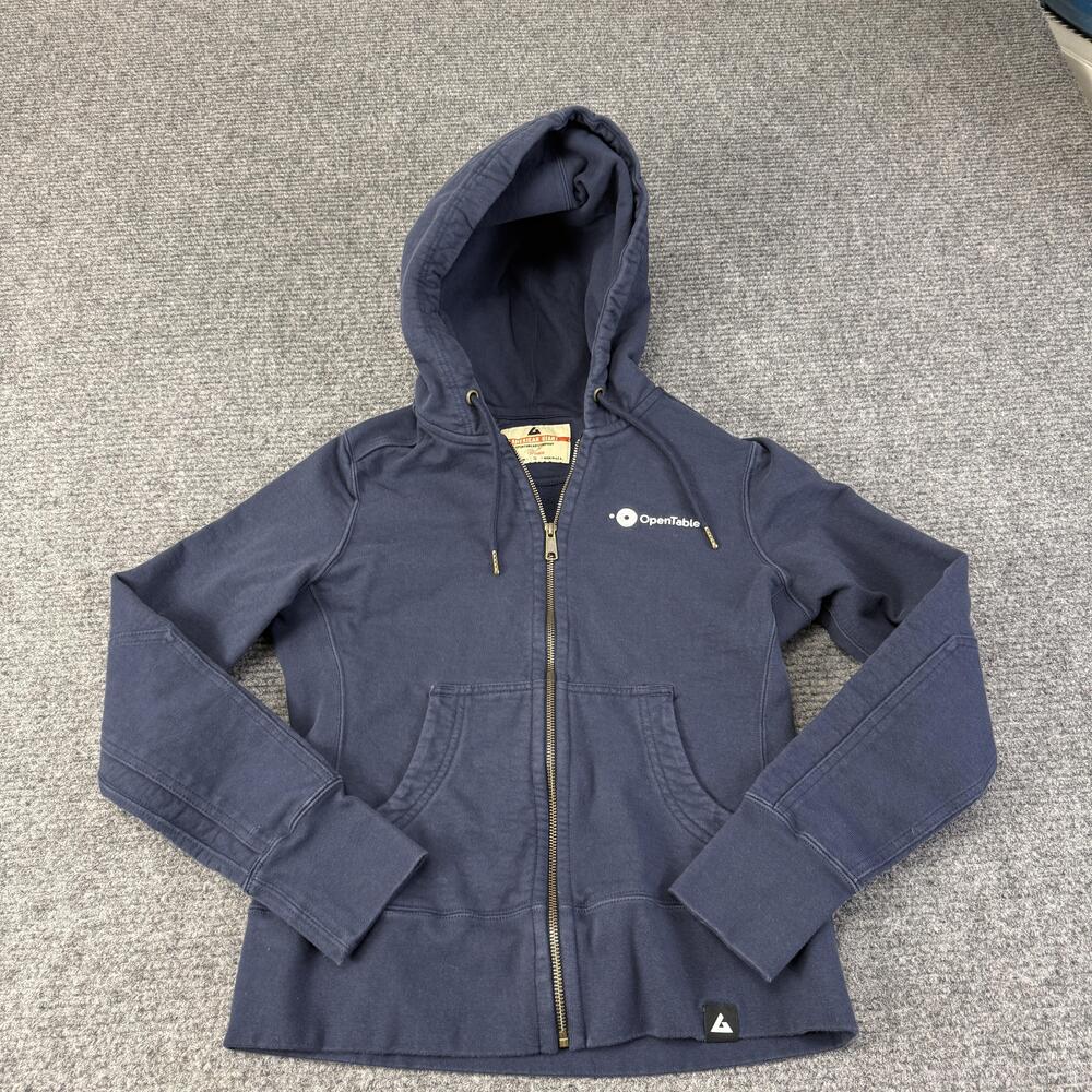 American Giant Hoodie Womens Small Navy Blue Full Zip Logo USA